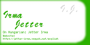 irma jetter business card